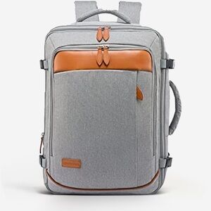 Versatile Gray and Tan Travel Backpack